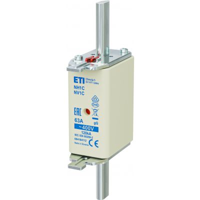 Wkładka topikowa NH zwłoczna KOMBI NH1C gG 63A 400V 004184112 ETI (004184112)